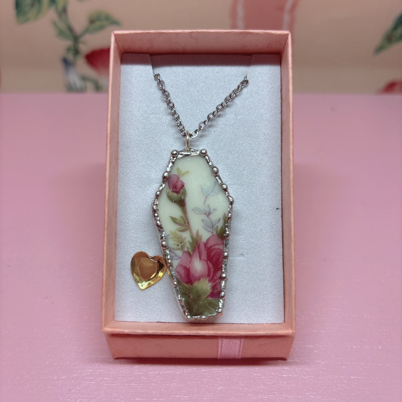 Coffin Rose Necklace
