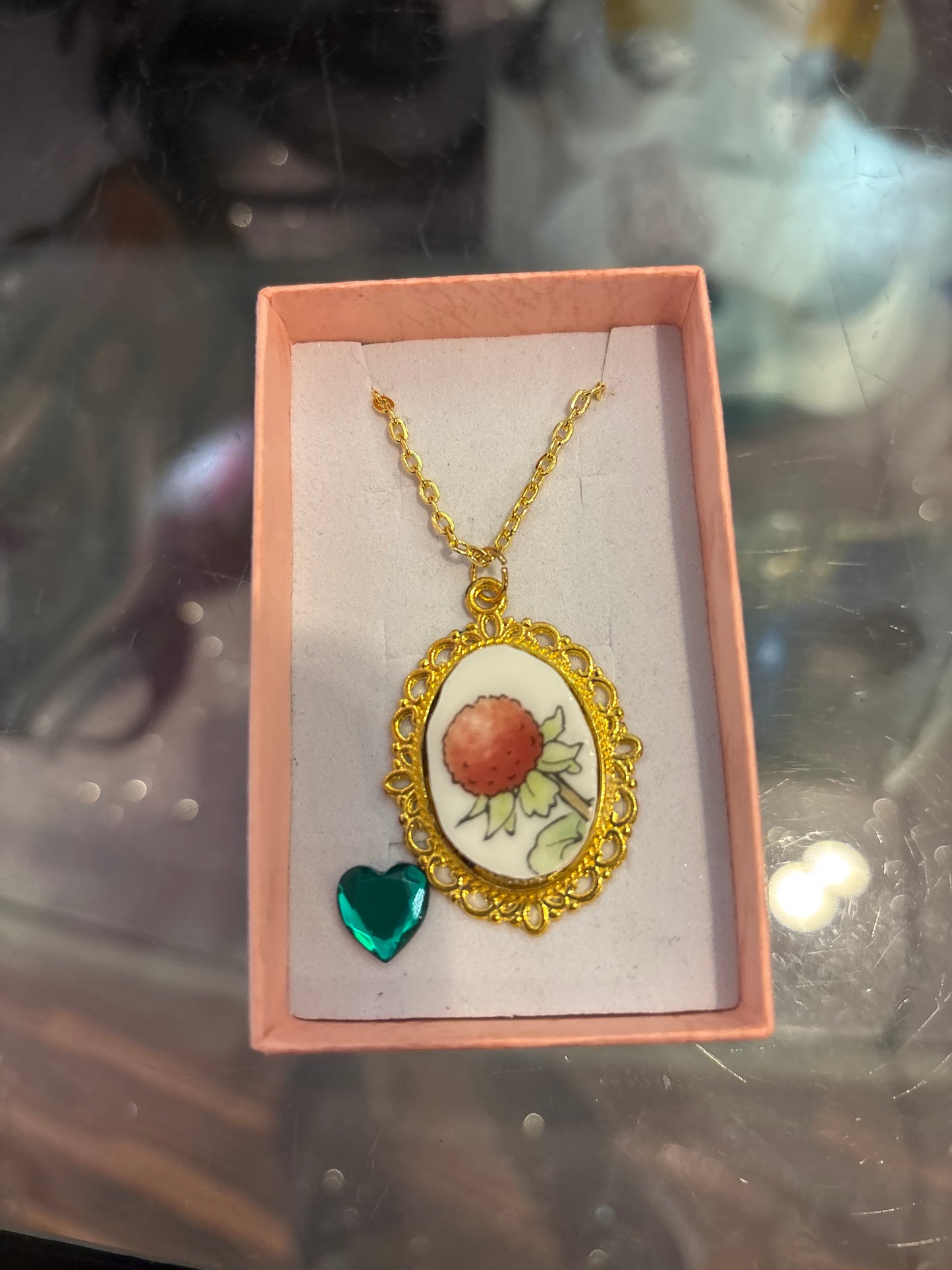 Gilded Totoro Strawberry Necklace