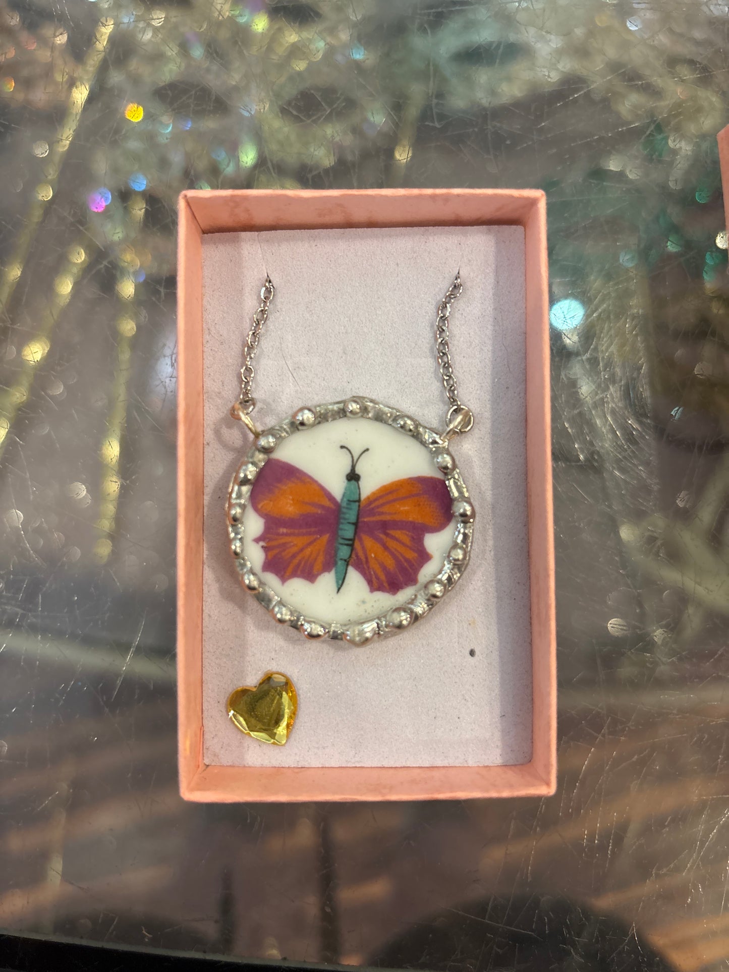 Ardalt Strawberry and Butterfly Necklace