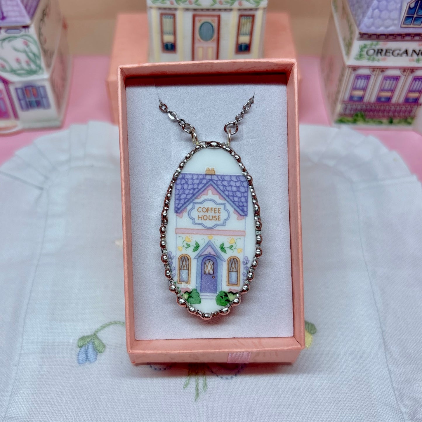 Lenox Spice Village Coffee House Necklace