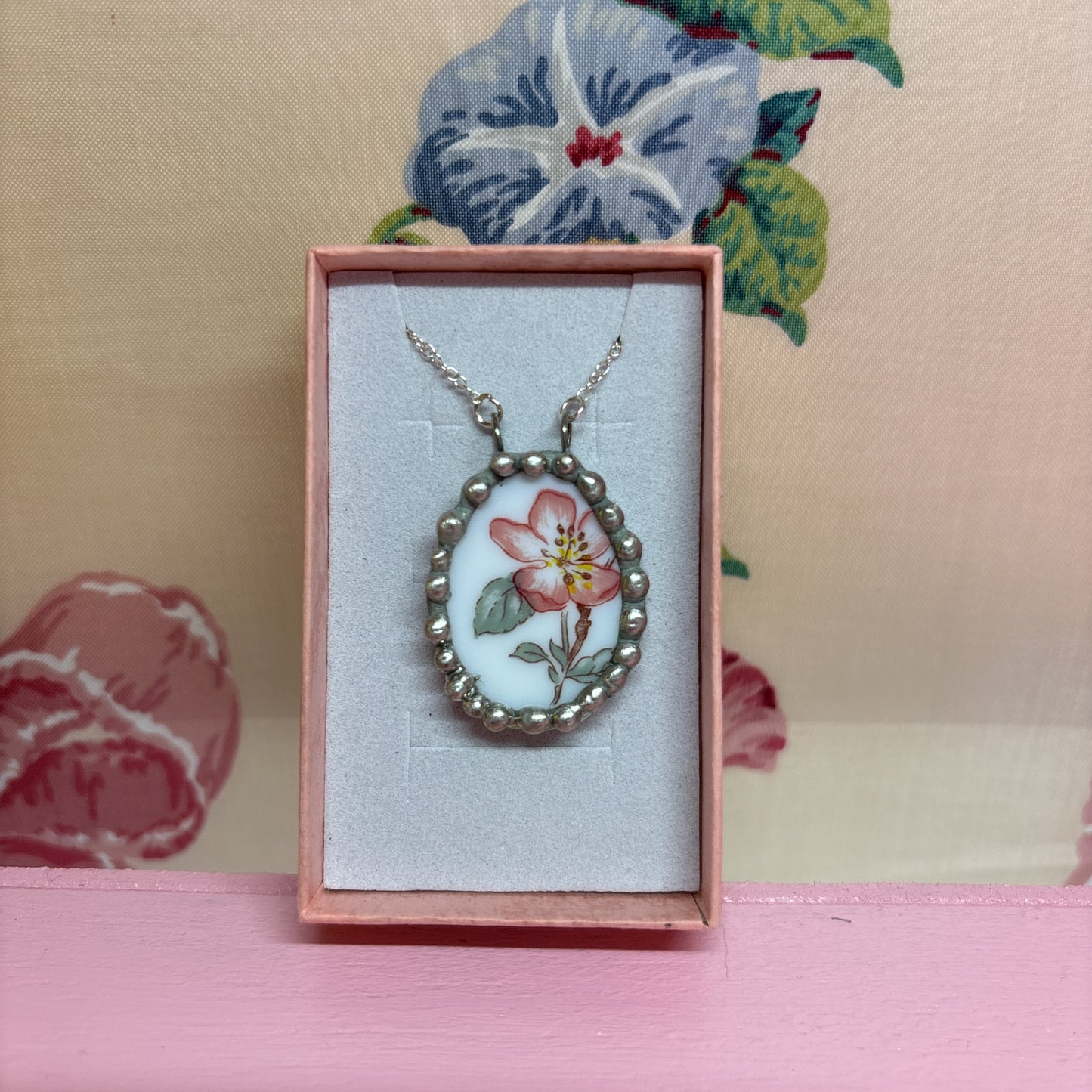 Floral Pyrex Necklace