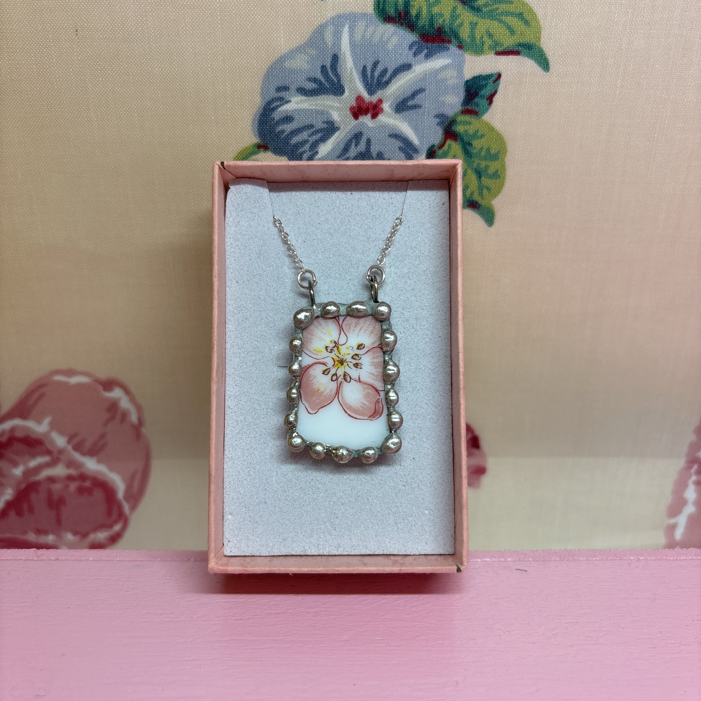 Floral Pyrex Necklace