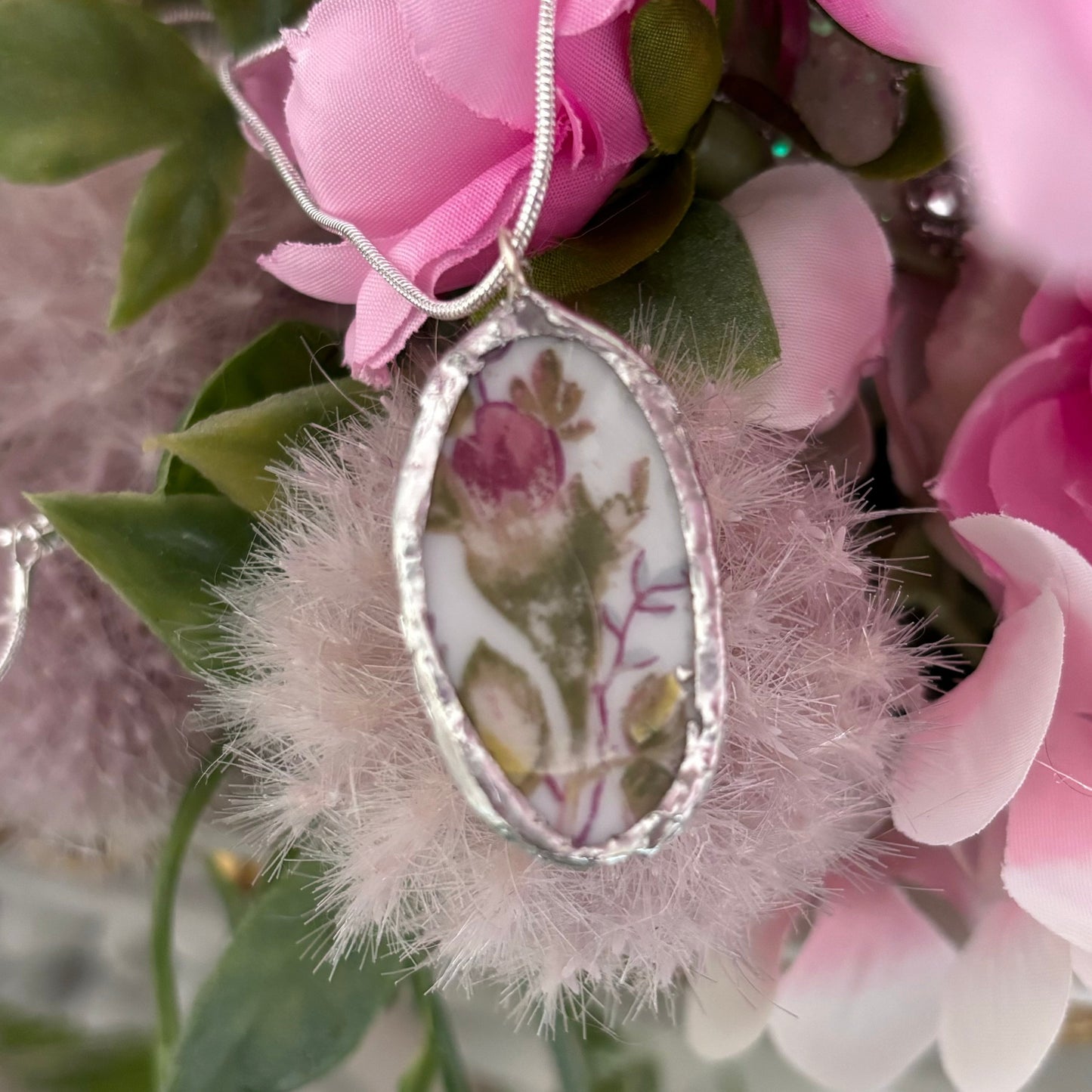 Oval Rose Bud Necklace