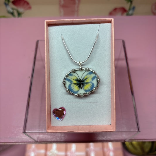 Oval butterfly Necklace