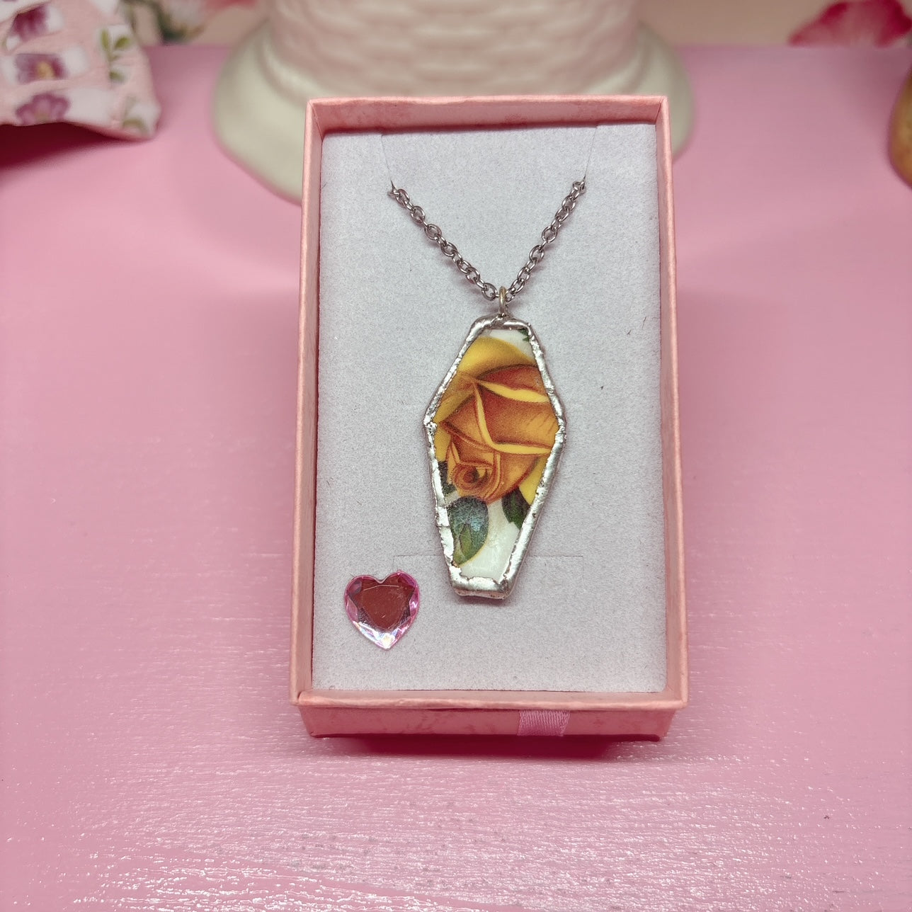 Coffin Rose Necklace