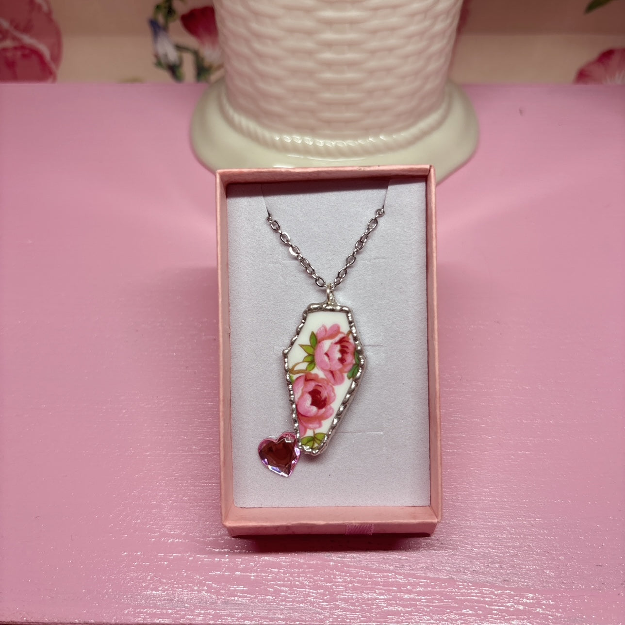 Coffin Rose Necklace