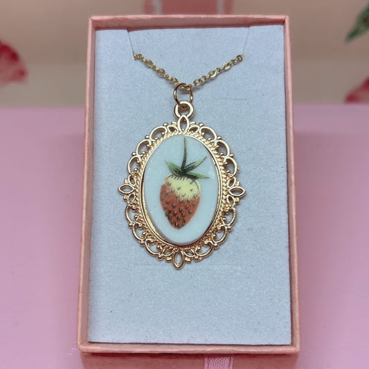 Ardalt Strawberry and Butterfly Gilded Necklace