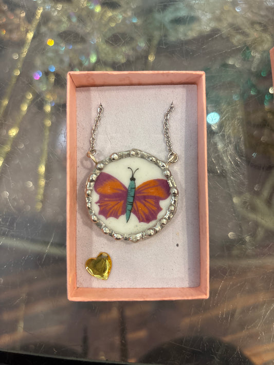 Ardalt Strawberry and Butterfly Necklace