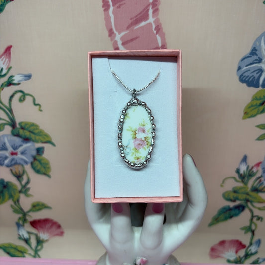 Vintage Rose and Bow Necklace