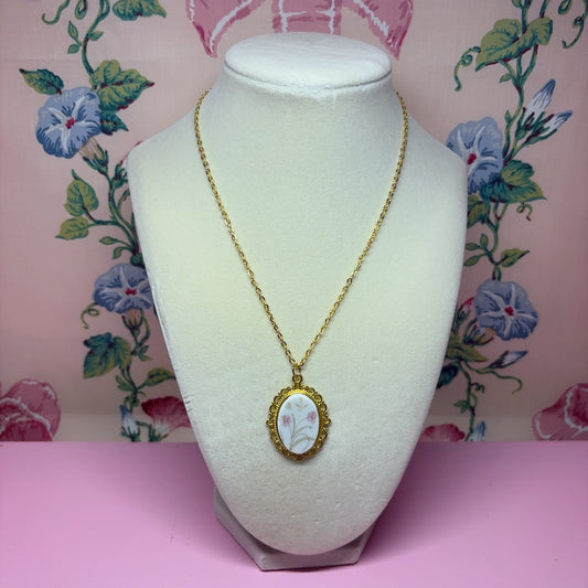 Gilded Filigree Style Bouquet Necklace