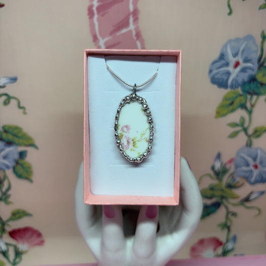 Vintage Rose and Bow Necklace