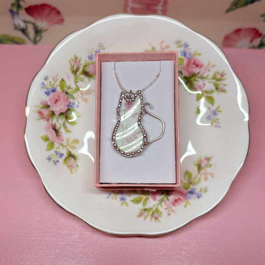 Rose Kitty Necklace