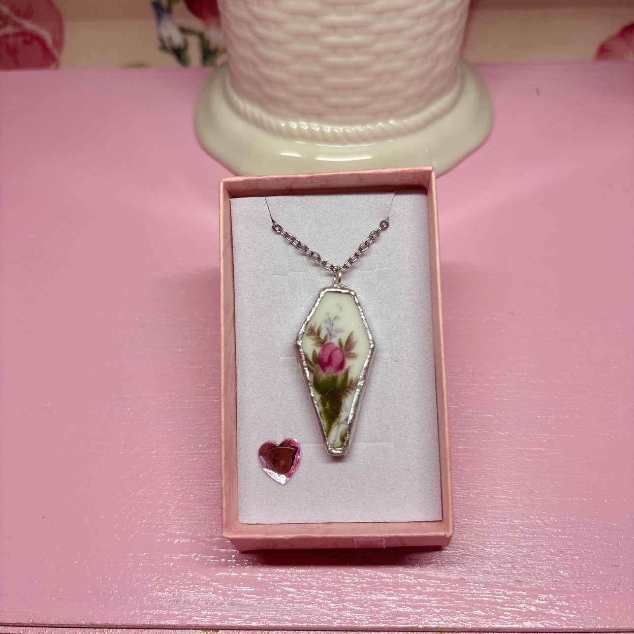 Coffin Rose Necklace