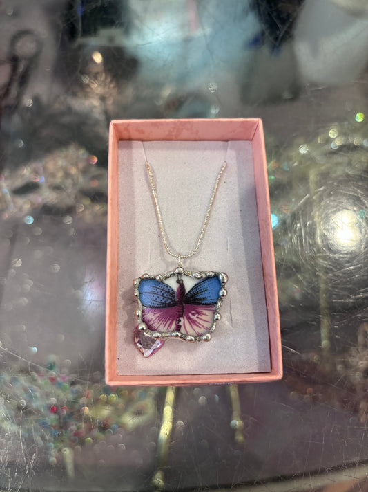 Ardalt Strawberry and Butterfly Necklace