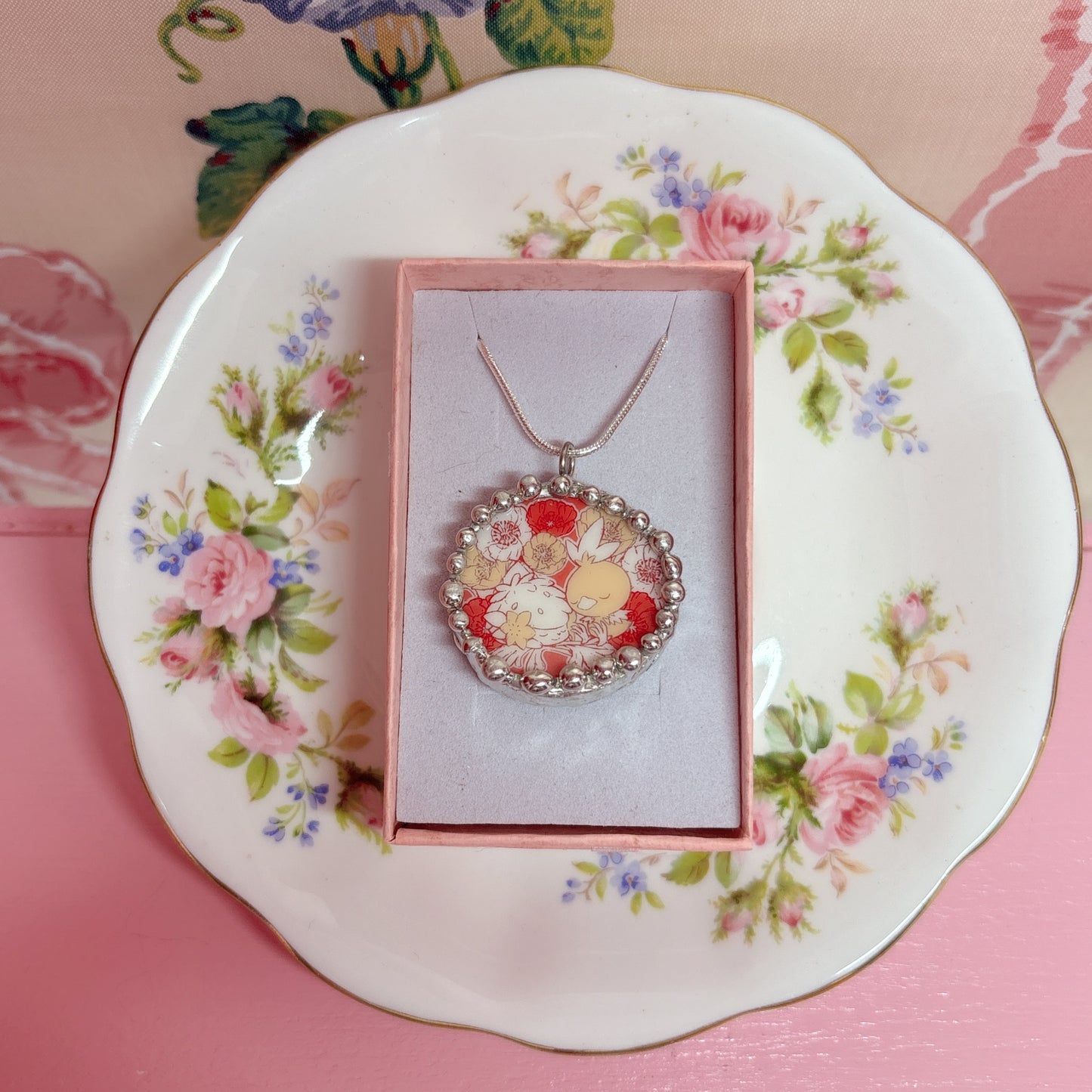 Pokémon Torchic and Shaymin Necklace