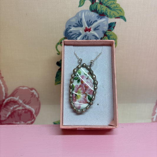 Vintage Rose Bud Necklace