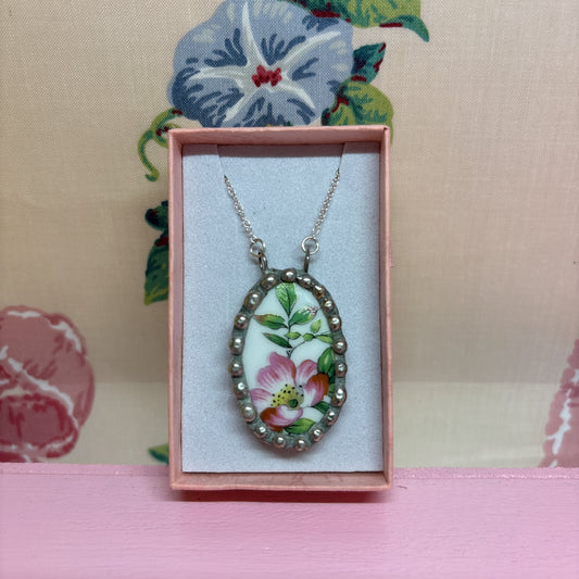Vintage Rose Bud Necklace