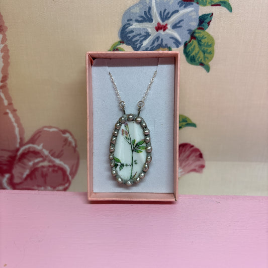 Vintage Rose Bud Necklace