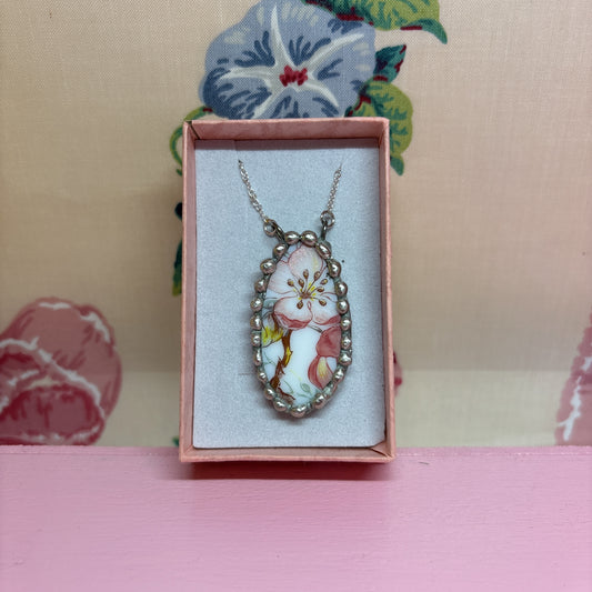 Floral Pyrex Necklace