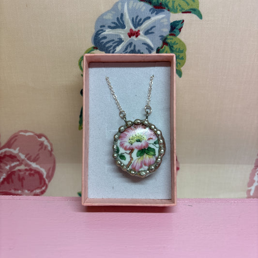 Vintage Rose Bud Necklace