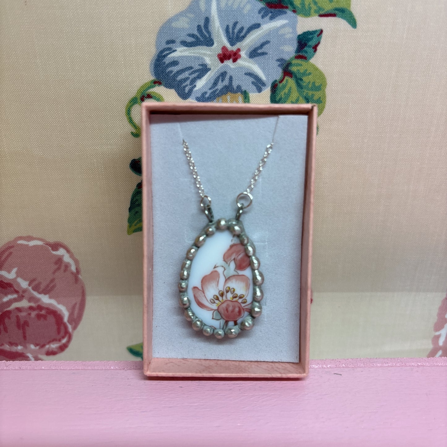 Floral Pyrex Necklace