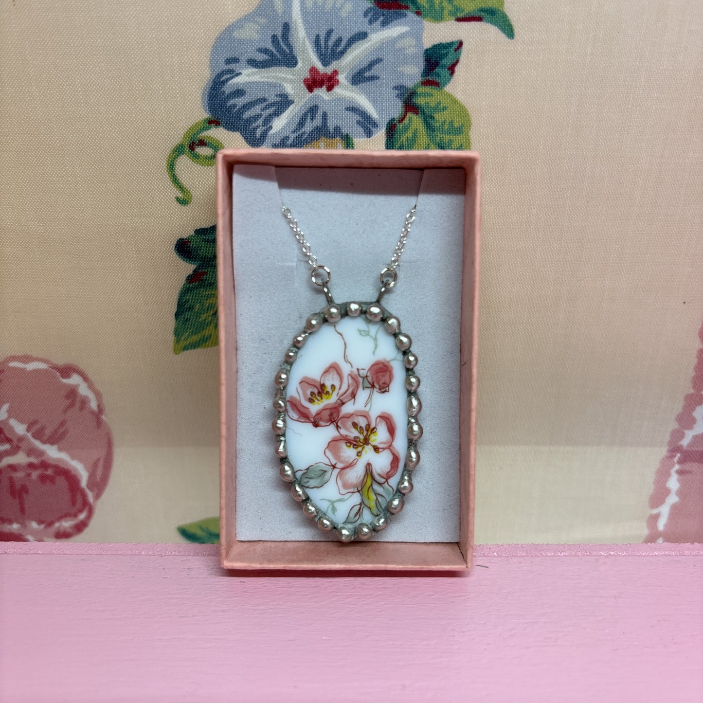 Floral Pyrex Necklace