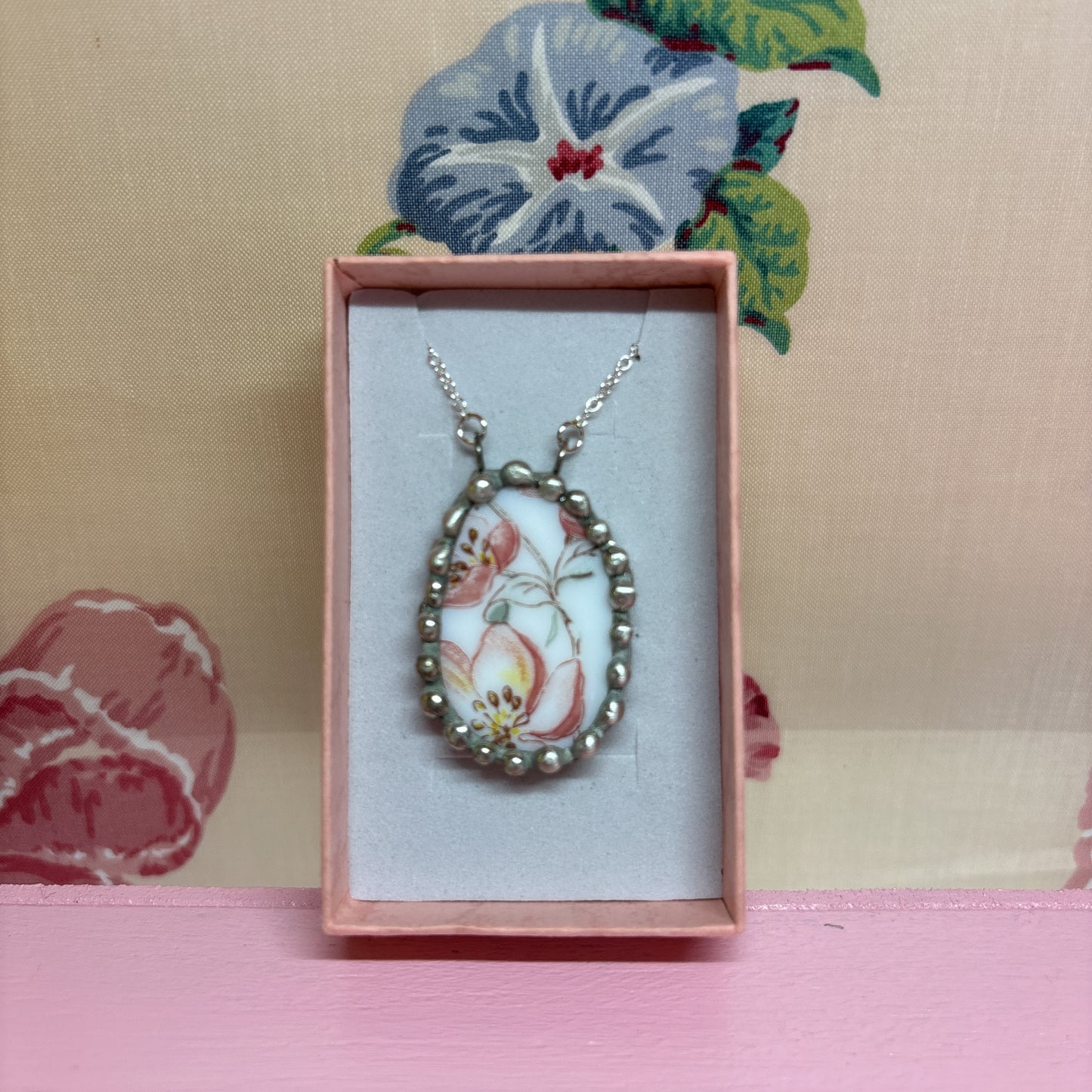 Floral Pyrex Necklace