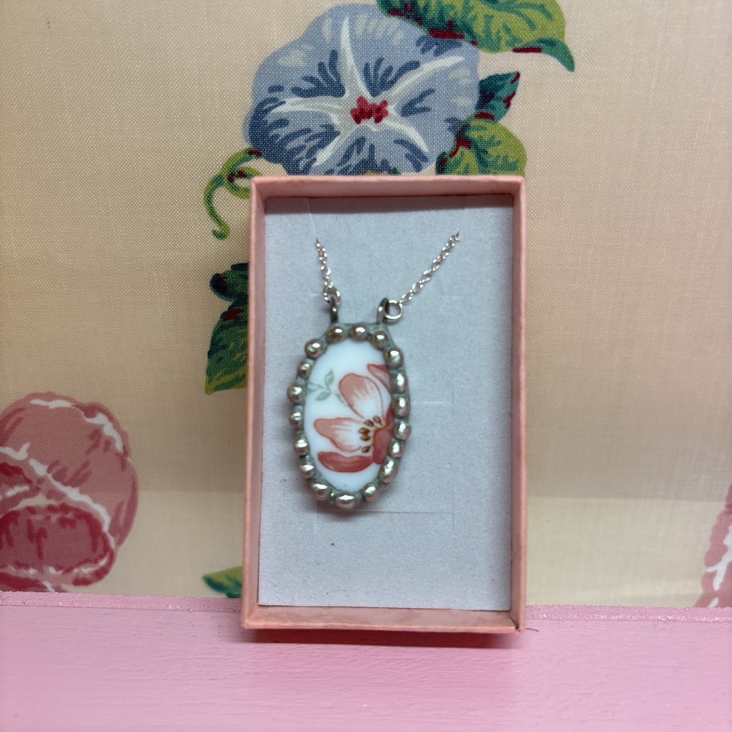 Floral Pyrex Necklace