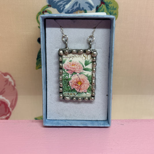 Vintage Stamp Prefecture Flowers Japan (Peony)