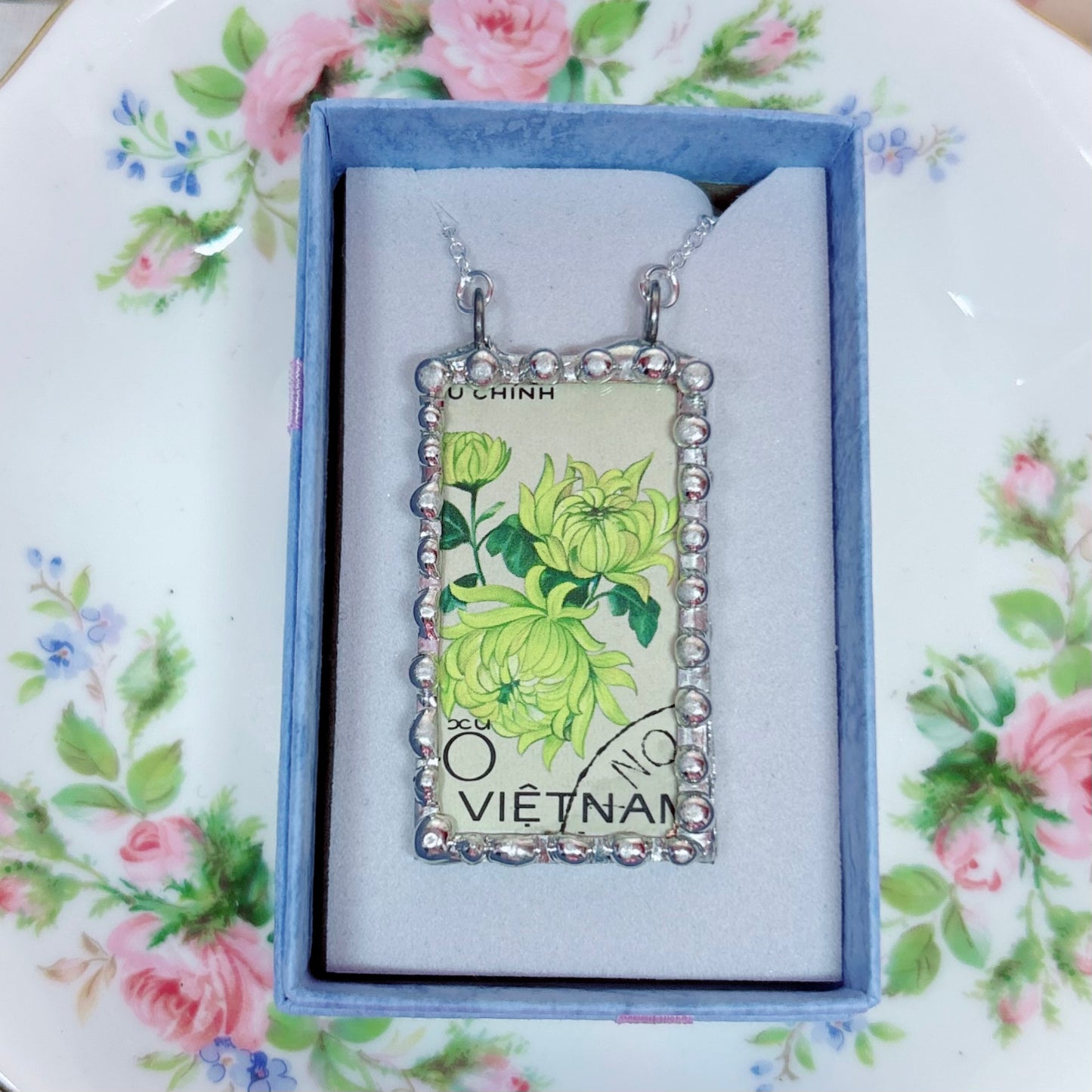 Vintage Stamp Chrysanthemum Yellow