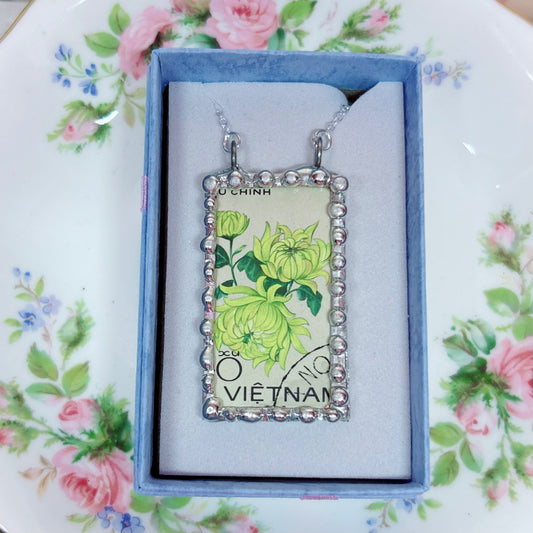 Vintage Stamp Chrysanthemum Yellow