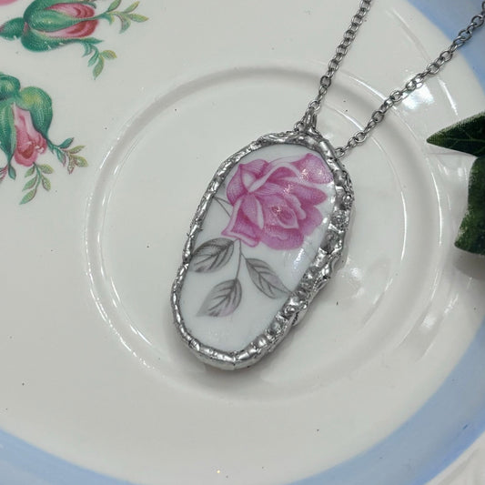 Elongated Rose Necklace